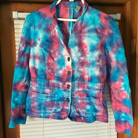 Tie Dye Denim Jacket Women's 0 Denim Coat Tie by beachbumtiedye