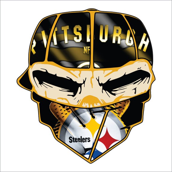 Pittsburgh Steelers Bandana Skull Vinyl Decal / by TheKingOfDecals