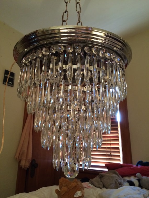 Antique Crystal Chandelier Wedding Cake 5 tiered flush mount