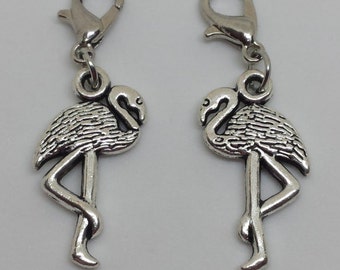 Clip on charm - Flamingo - perfect for keyrings, crafts, bracelets, jewellery making and more (QUANTITY: 1)