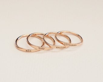 Custom Delicate Name Ring • Custom Stacking Rings • Skinny Custom Ring • Wedding Dates Ring • Bridesmaids Gift • Baby Name Mom Gifts • RM21