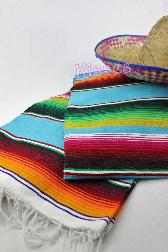 LARGE 5x7 Mexican Serape Blanket Authentic Sarape by KissesCasa