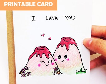 Printable love card, digital anniversary card, funny love card, funny card for boyfriend, i love you card, boyfriend card, I lava you