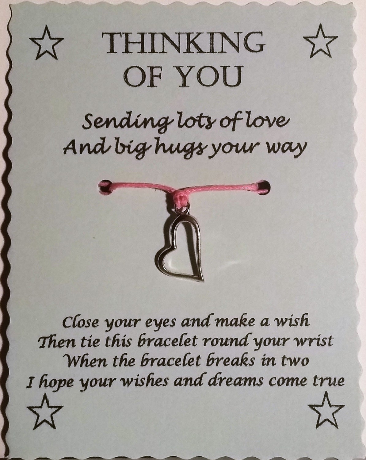 Thinking of you Gift Wish Bracelet Friend gift Cord