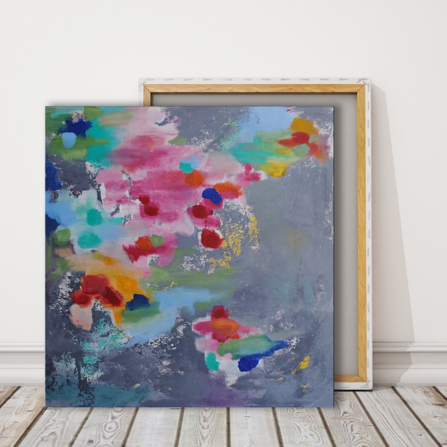 abstract floral painting modern spring art spring by srueterart