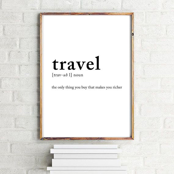 Travel definition  poster Travel posters Wall  decor  Wall  art 