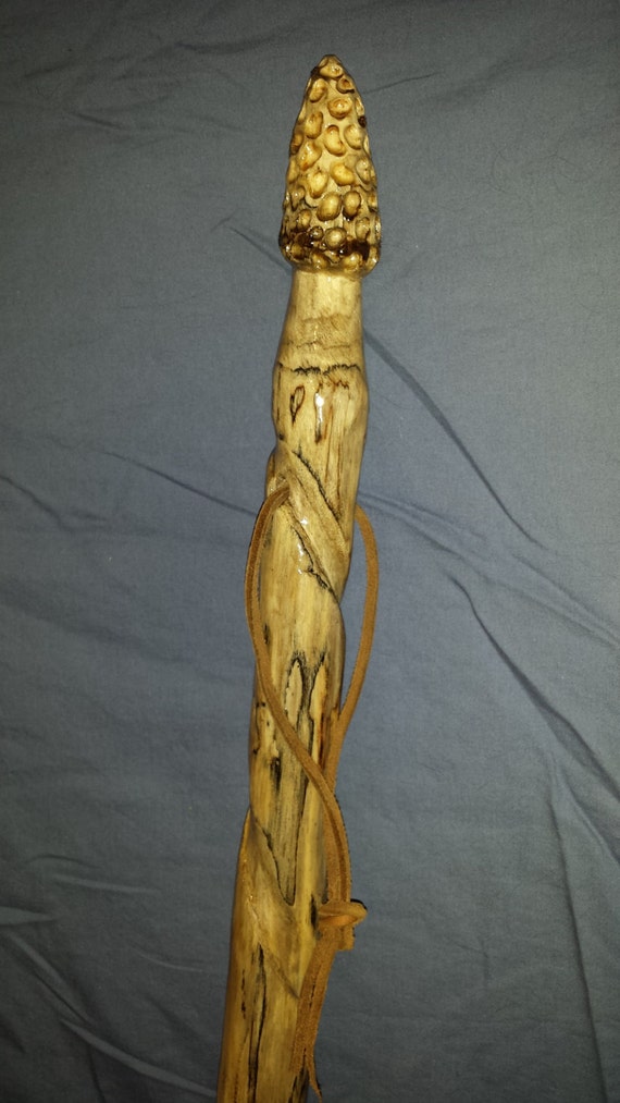 Handcarved 60.5 Morel Mushroom Walking Stick