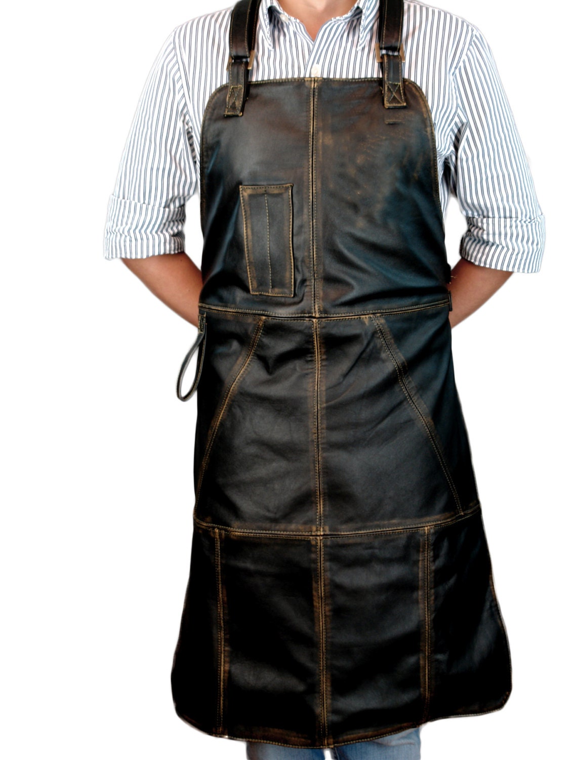 Premium BBQ Leather Apron Grilling Distressed by pdcollection1