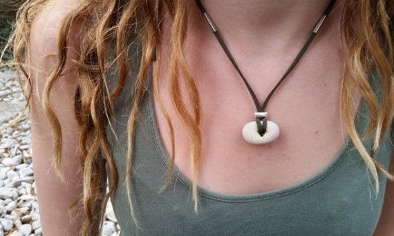 Hagstone Necklace, Hagstone Pendant, Hag stone Talisman, Adder Wiccan Pendant, Witchcraft Necklace, Healing Necklace, Hag stone Jewelry