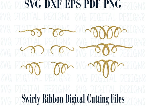 Download Swirly SVG Text Embellishment Cut Files Ribbon Loops in Svg