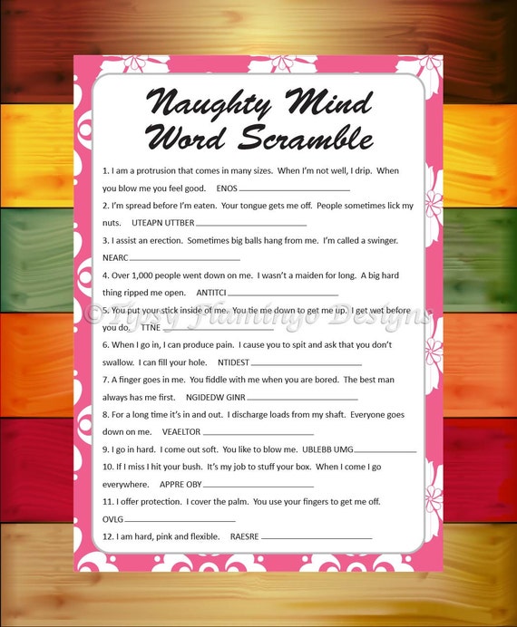Bachelorette Party Game Naughty Mind Word By