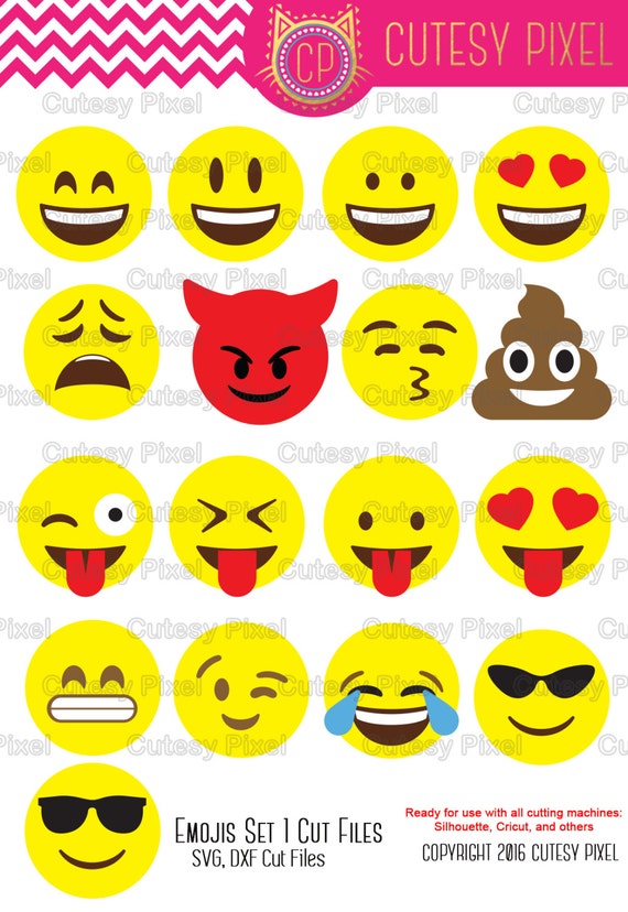 Download Emoji's Designs Svg cutting file social media by CutesyPixel