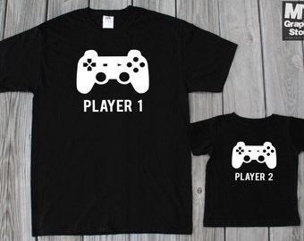 Gamer Shirt Daddy Son Matching Shirts Player 1 Player 2 Matching Shirts Father Son Matching Shirts Gaming Shirt PlayStation Shirt Video Game