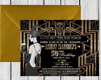 Flapper invitation | Etsy