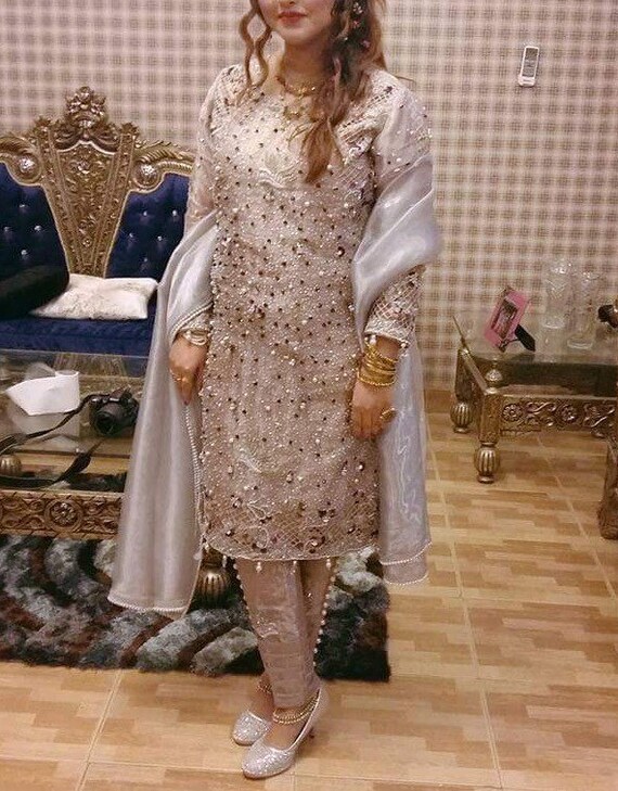 Pakistani Wedding Dress Faraz Manan Inspired Emerald Stone