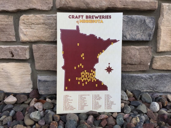 Minnesota Craft Breweries Map University by GitchiAdventureGoods