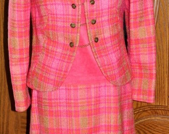 Vintage 1960's, Custom Made, Three Piece Suit, Size 2-4 Suit, Vintage Suit, Custom Suit, Jackie Kennedy Style Suit, Camelot Style Outfit