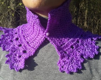 Crochet Cowl Scarflette , Crochet Neckwarmer, Crochet Scarf, Lace Collar, Crochet Necklace, Women Cowl, Womens Gift