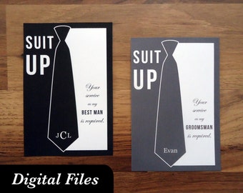 Will you be my groomsman? card // PRINTABLE, DIGITAL FILES // “Necktie”