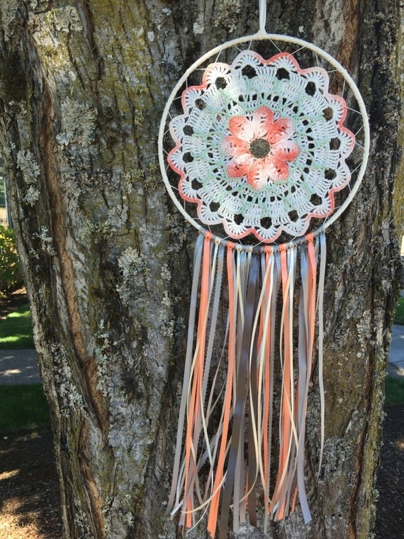 Floral Dream Catcher Coral Flower Dream Catcher Flower