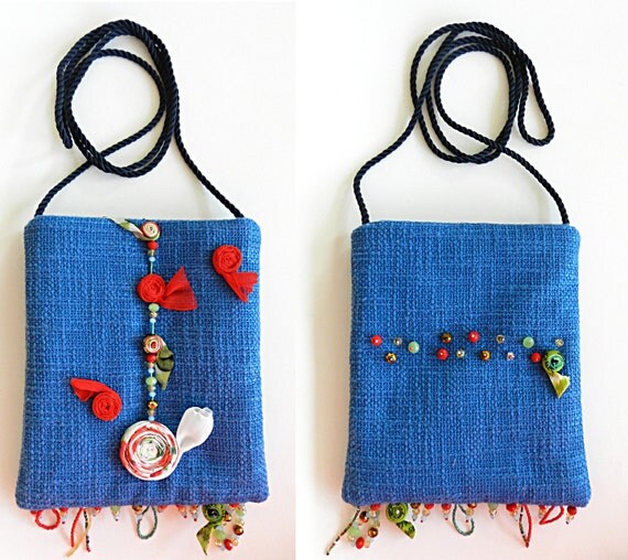 Fabric handbag shoulder bag fabric purse by PriFabricsAndBeads