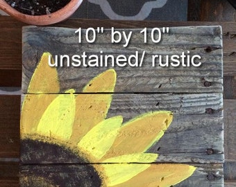 Wood Pallet Sign- Hand Painted Sunflower, pallet art