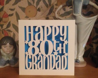 Papercut - Personalised 60th 70th 75th 80th 90th 100th Grandad Birthday Card - Grandpa - Gramps