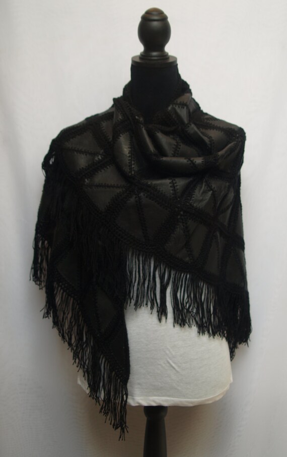 Leather Shawl / Wrap / Skirt Wrap / Scarf / by RezahDesignStudio