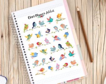 Cute Birds Planner Stickers | Colourful Birds | Cute Birds | Birds Stickers | Animal Stickers | Colourful Stickers (S-117)