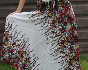 Hippie Skirt Gypsy hippie style flower white One Size Fits