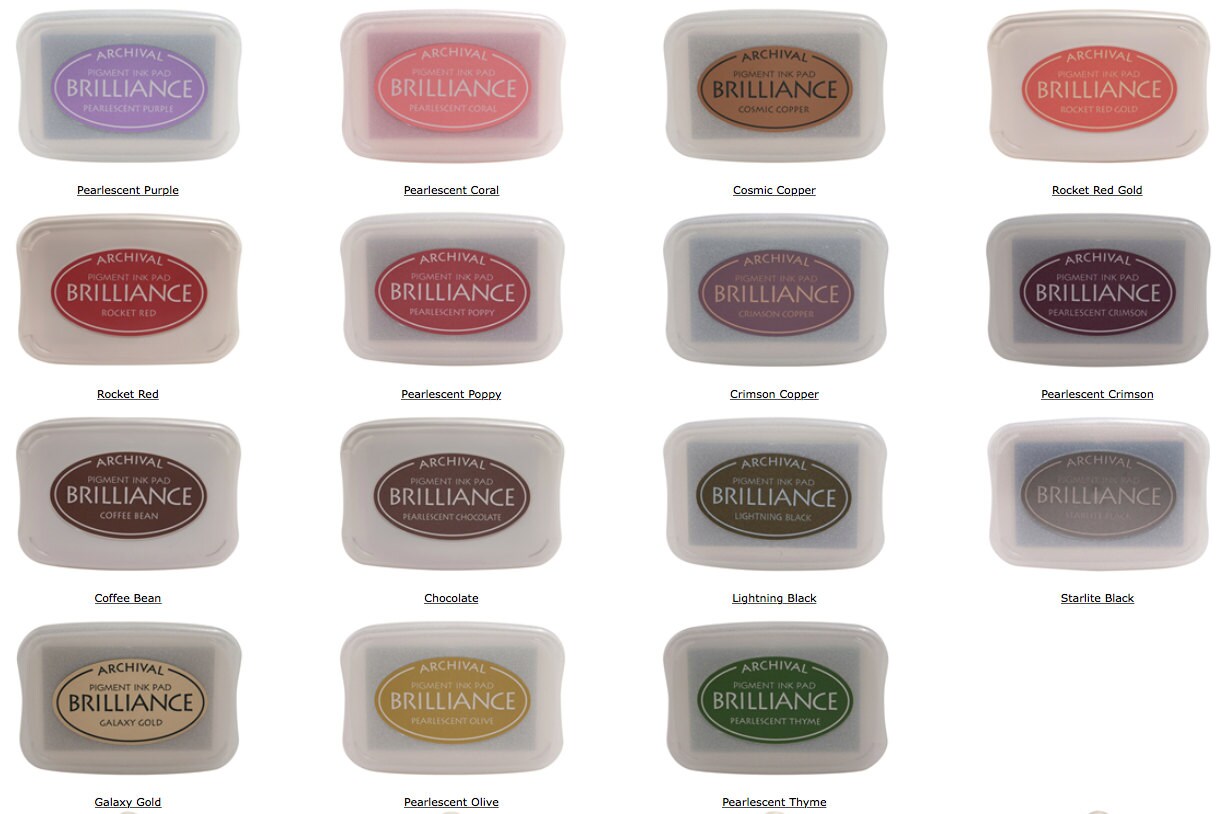 METALLIC Stamp Pads Gold Ink PEARLESCENT Brilliance