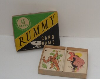 Whitman Rummy Animal Card Game