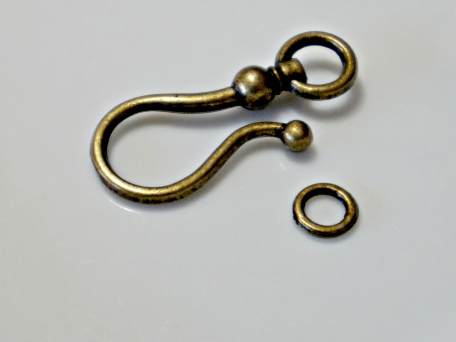 Hook and Eye Clasp Extra Large Antique Copper or Antique