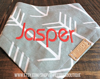 Canvas Arrow Dog Bandana. Cat bandana. Tie Bandana Snap Bandana Personalization options. FREE SHIPPING!