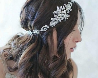 Bridal Head Band, Wedding headband, Rhinestone and Pearl headband, Bridal Headband, Bridal Hair Accessory, Wedding hair Accessory