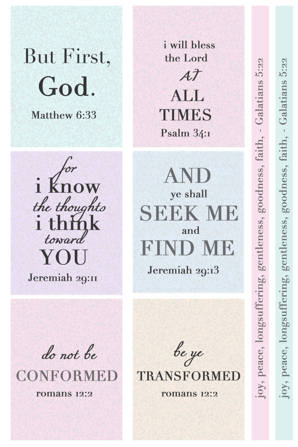 Cute Bible Verse Planner Stickers / Religious Stickers