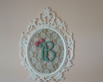 Ornate Oval Frame Nursery Decor Baby Shower Gift Baroque