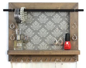 Jewelry Organizer - Damask Pattern Jewelry Holders - Great Christmas Gifts