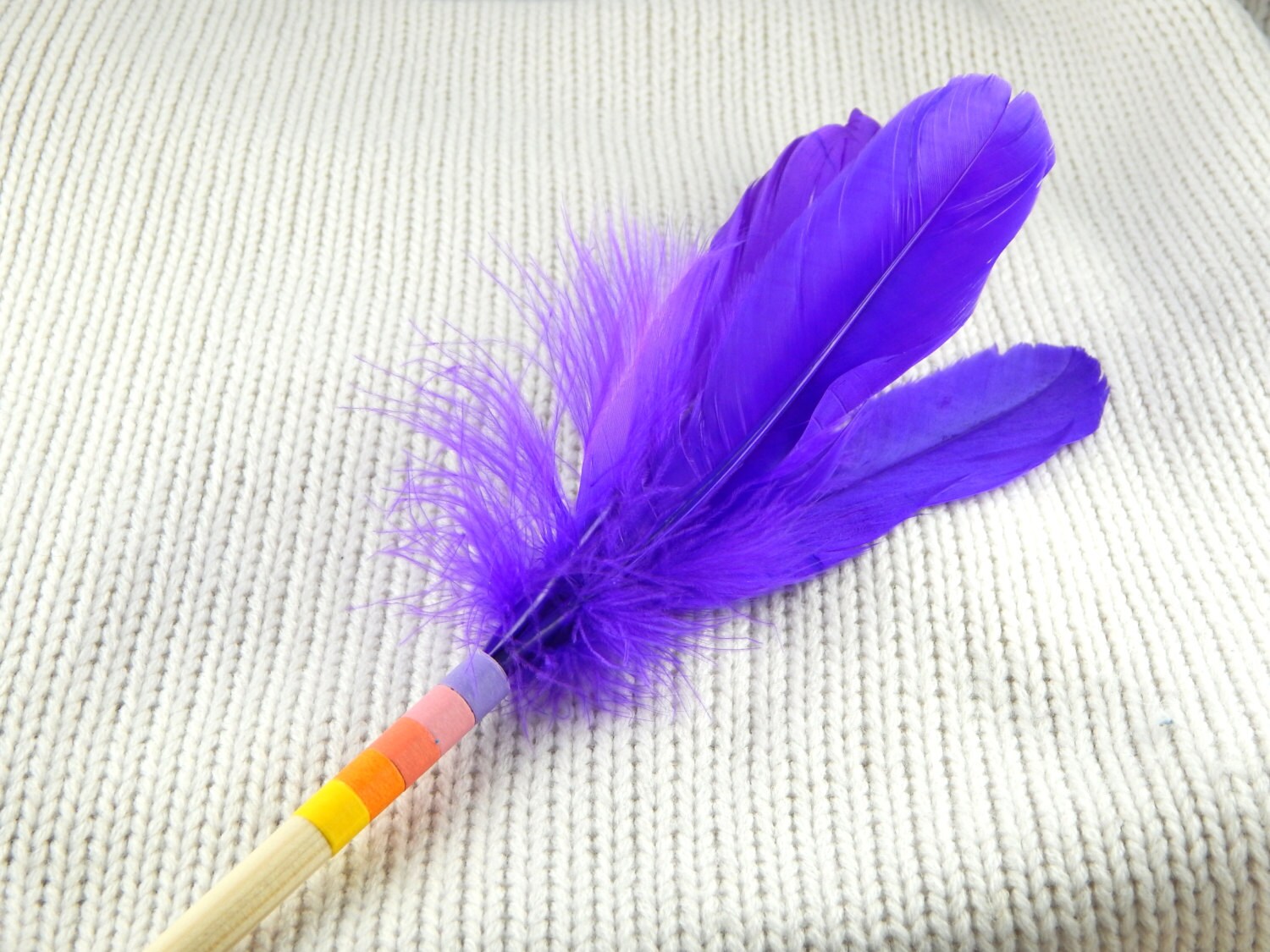 Cat wand cat teaser rainbow feather toy feather wand