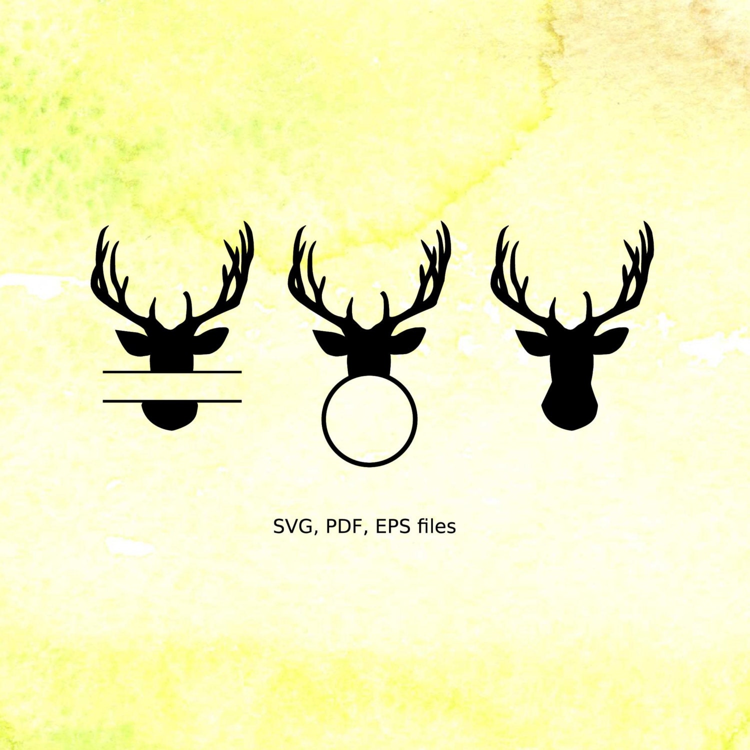 Download Deer Monogram Frames svg Deer Head Silhouettes svg files for
