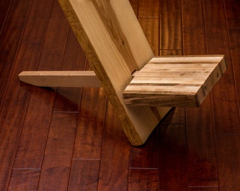 Reclaimed wood chair, live edge slab, ash, butcher block, maple, furniture, salvaged