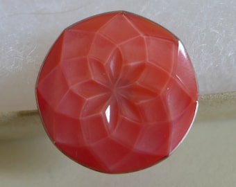 Czech glass button - red - 27mm