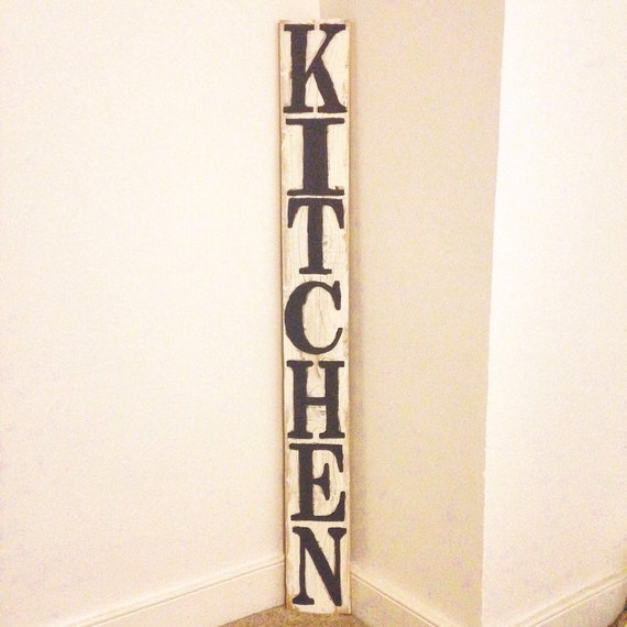 Rustic Wooden Kitchen  Vertical  Sign Wood by WorryLessCraftMore