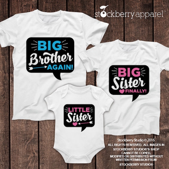 Big Brother Again Big Sister Finally Little Sister Shirt Set of 3 ...