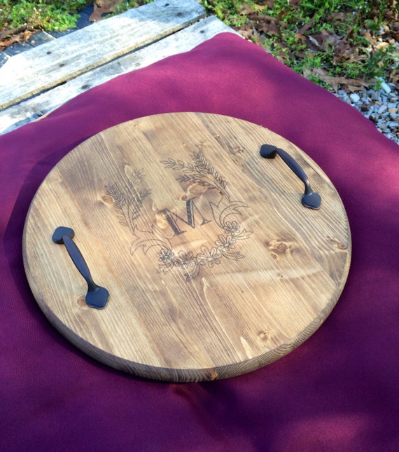 Round Wooden Serving Tray By Memories4YourHome On Etsy   Il 570xN.993536015 Mwkm 