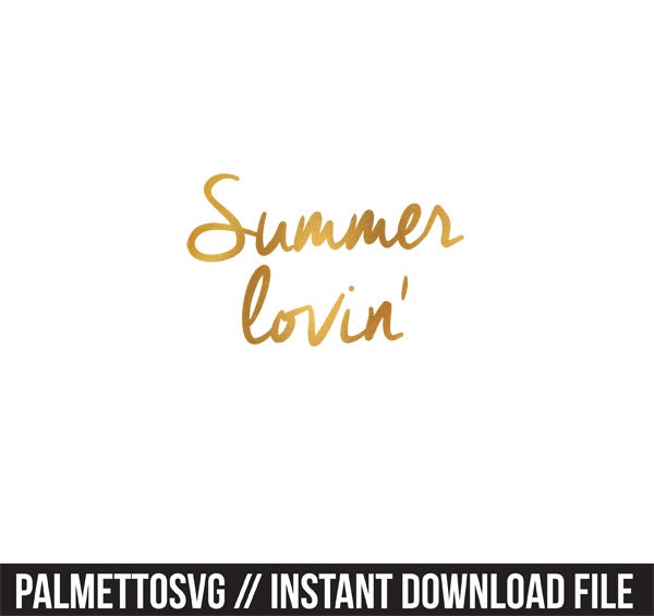Download summer lovin gold foil clip art svg dxf jpeg png file instant