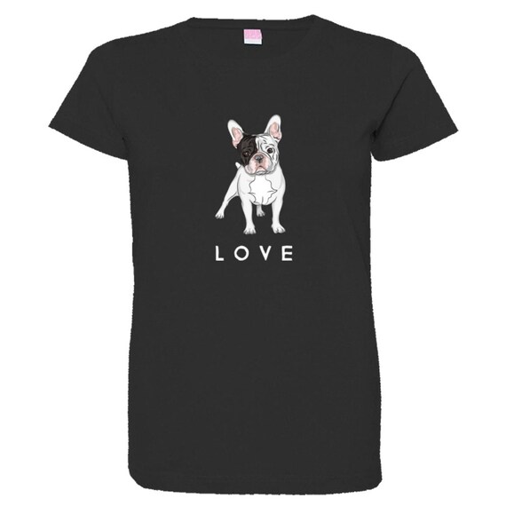 French Bulldog Love Women's Tshirt Crew or VNeck