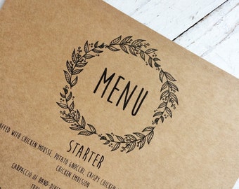 Rustic wedding menu cards, rustic wedding, rustic wedding stationery, personalised menu cards