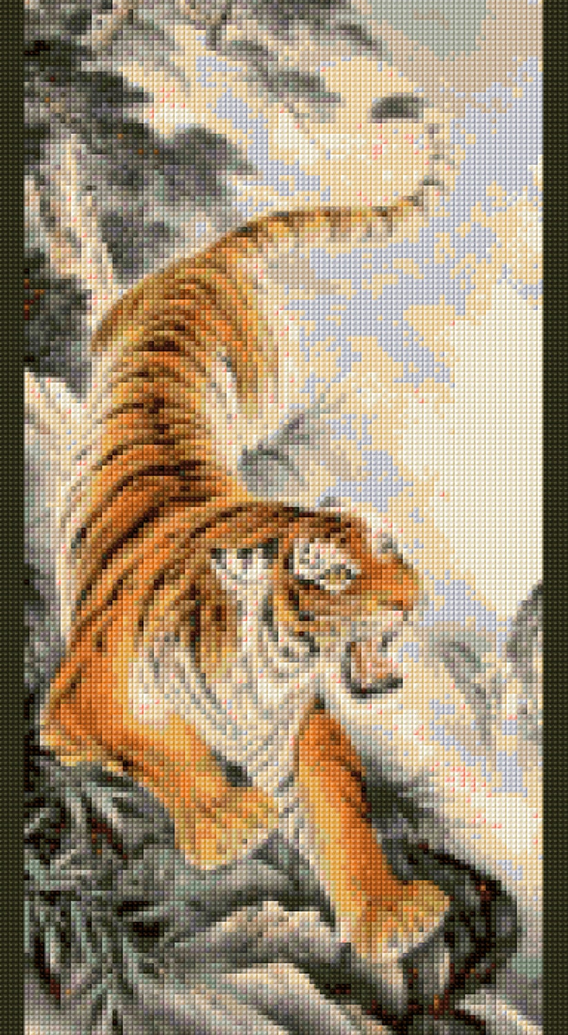 18 7 size x PDF Tiger pattern Instant Stitch Download Cross Japanese