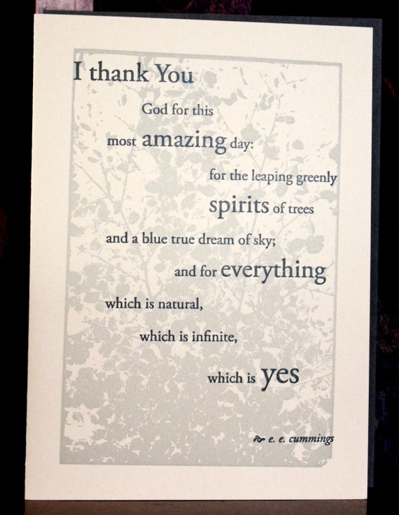 cummings Poetry Greeting Card by MeridianPress on Etsy